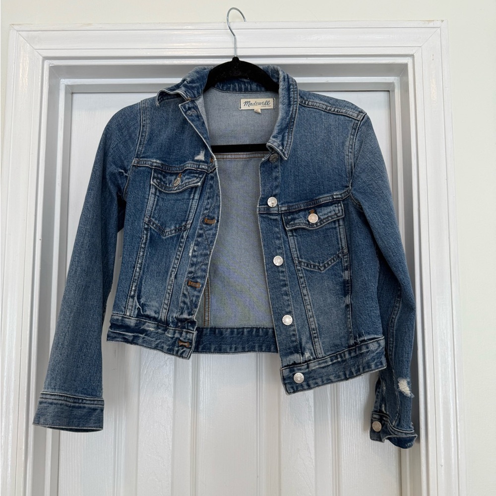 Madewell Distressed Light Blue Denim Jacket